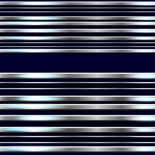 Rayures Métalliques Horizontales Sur Fond Sombre Texture Polie Chrome Argent — Image vectorielle