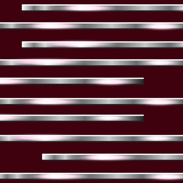 Rayures Métalliques Horizontales Sur Fond Sombre Texture Polie Chrome Argent — Image vectorielle