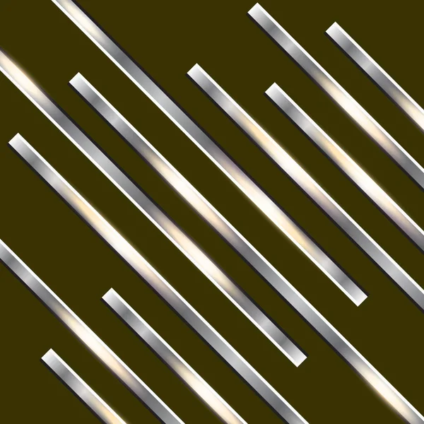Rayures Métalliques Diagonales Sur Fond Sombre Texture Polie Chrome Argent — Image vectorielle