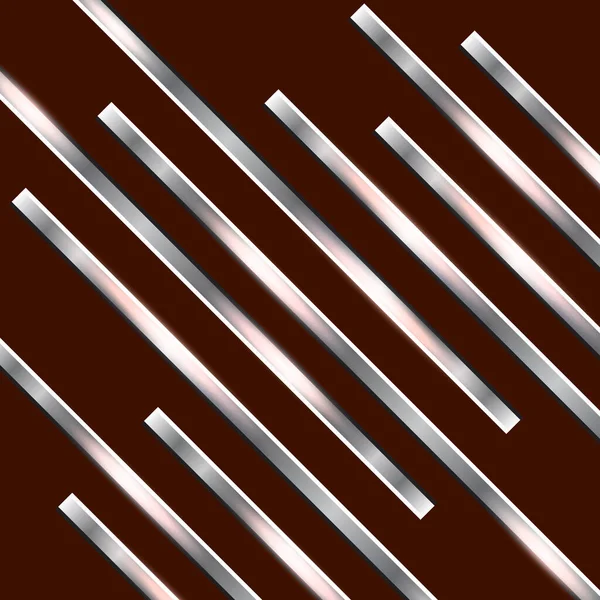 Rayas Diagonales Metal Sobre Fondo Oscuro Textura Pulida Cromo Plata — Vector de stock