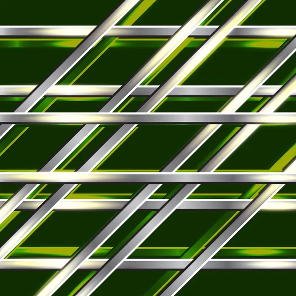 Diagonální Horizontální Kovové Pruhy Tmavém Pozadí Leštěná Textura Chrom Stříbro — Stockový vektor