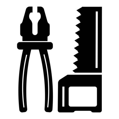 İnşaat araçlarının simgeleri. Vektör illüstrasyonu