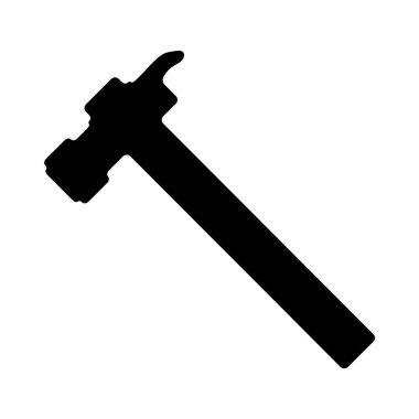 Web sitesi tasarımı, uygulaması, logosu, kullanıcı arayüzü için, beyaz arkaplanda izole edilmiş, trend düz biçiminde vektör çekiç simgesi.