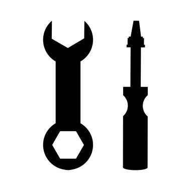 İnşaat araçlarının simgeleri. Vektör illüstrasyonu