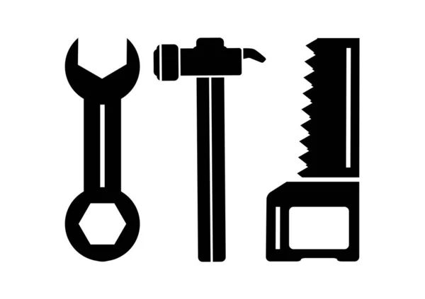 Set Icone Strumenti Costruzione Illustrazione Vettoriale — Vettoriale Stock