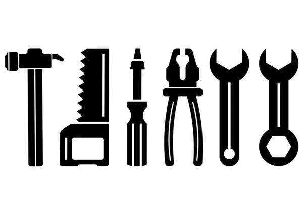 Set Icons Building Tools Vector Illustration — Stock Vector