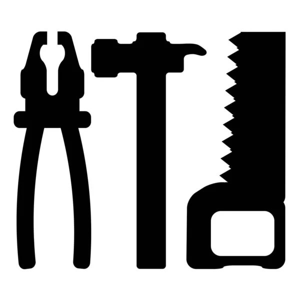 Set Von Symbolen Für Bauwerkzeuge Vektorillustration — Stockvektor