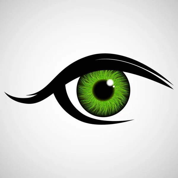 Det Mänskliga Ögat Titta Iris Oftalmiska Linser Vektorillustration — Stock vektor