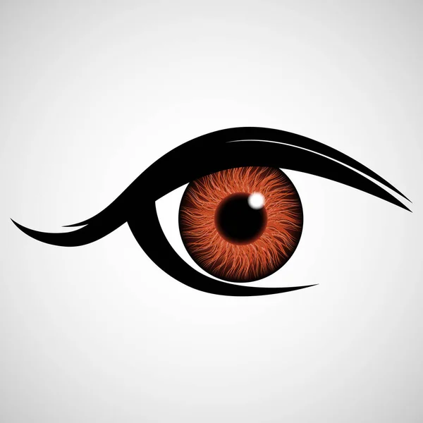 Ojo Humano Mira Iris Lentes Oftálmicas Ilustración Vectorial — Vector de stock