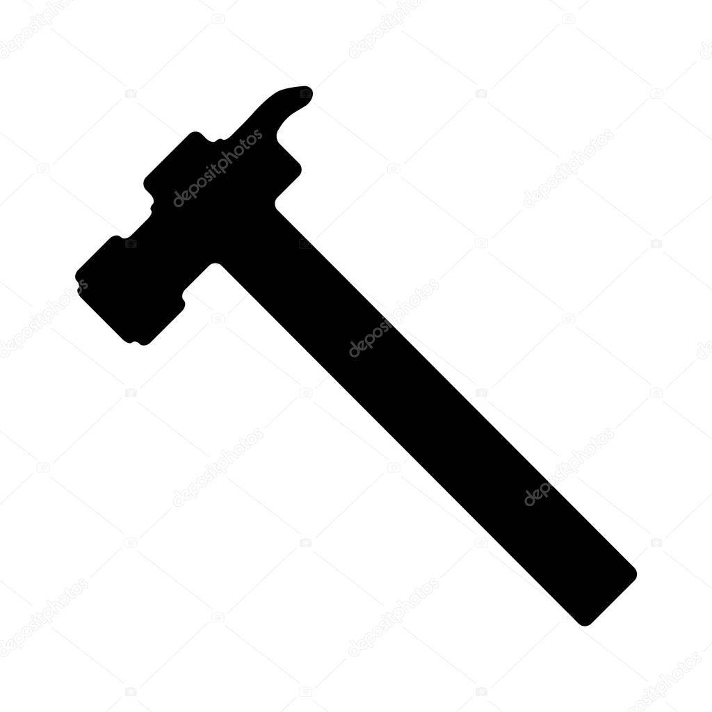 Vector hammer icon in trendy flat style, isolated on white background, for website design, application, logo, user interface.