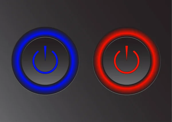 パワーアイコン 暗い背景のベクトルイラスト 電源ボタンのロゴ — ストックベクタ