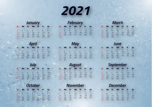 Creative Business Calendar 2021 Months Bright Corporate Design Flyer Brochure — Stock Vector
