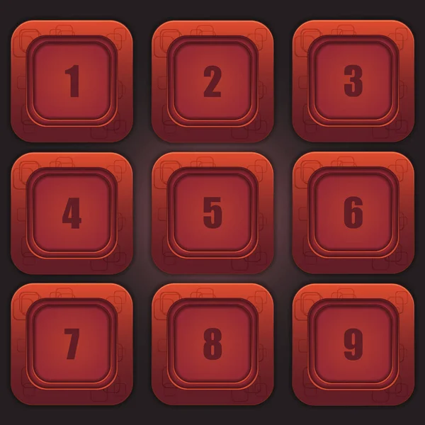 Een Set Van Kleurrijke Knoppen Met Nummers Van Één Tot — Stockvector
