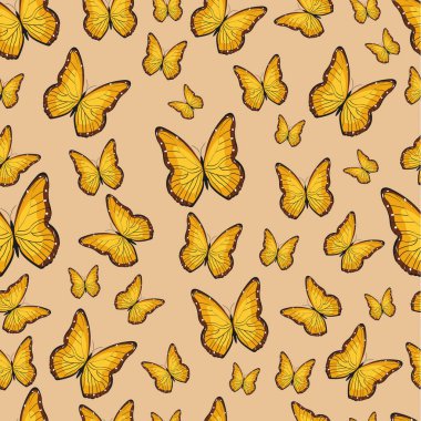 Vektör kelebek deseni. Soyut dikişsiz desen.