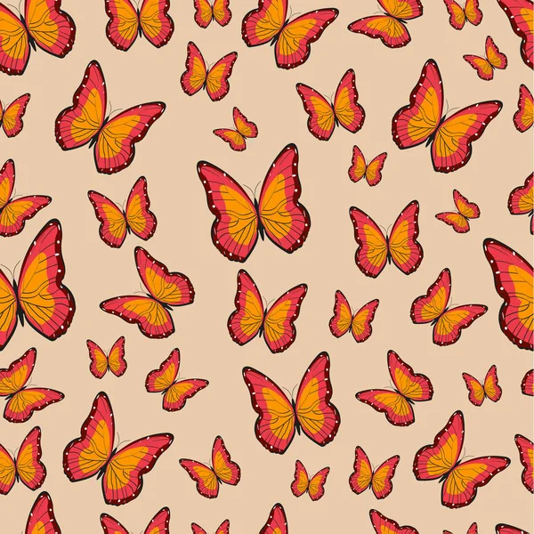 Vector Butterfly Pattern Abstract Seamless Pattern — Stock Vector