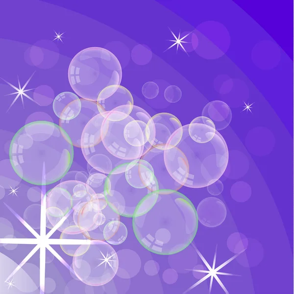 Мыльная Пена Фоне Градиента Реалистичные Пузыри Воды Реалистичные Пузыри Цветной — стоковый вектор