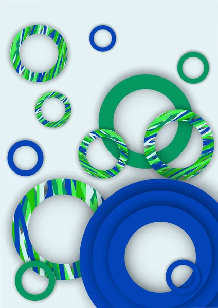 Heldere Abstracte Achtergrond Gekleurde Ringen Met Gestructureerde Strepen Met Zachte — Stockvector