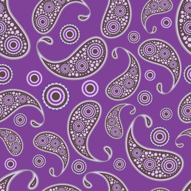 Kusursuz bir iz kalıbı. Çiçeklerle çizilmiş ve geleneksel desenli elementler parlak bir arkaplanda. Vektör illüstrasyonu