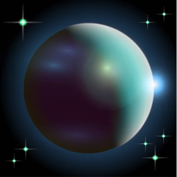 Universo Abstracto Con Planetas Estrellas Brillantes Efectos Luz Halo Sobre — Vector de stock