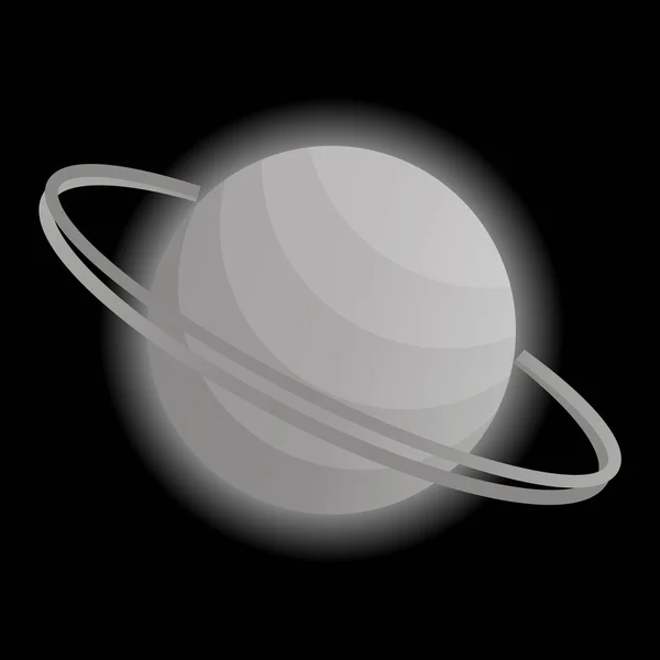 Planeta Brillante Saturno Sobre Fondo Negro Planeta Con Anillos Para — Archivo Imágenes Vectoriales
