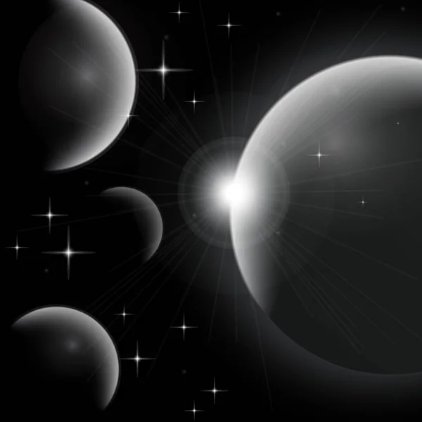 銀河系の背景惑星や明るい星と宇宙 あなたのデザインのための宇宙抽象的なベクトルイラスト — ストックベクタ