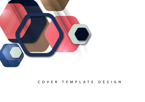 Abstract Background Rounded Colored Hexagons Business Presentation Template Modern Geometric — Stock Vector