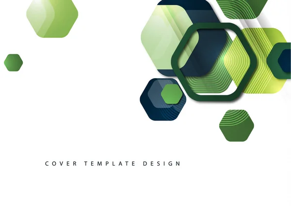 Abstract Background Rounded Colored Hexagons Business Presentation Template Modern Geometric — Stock Vector