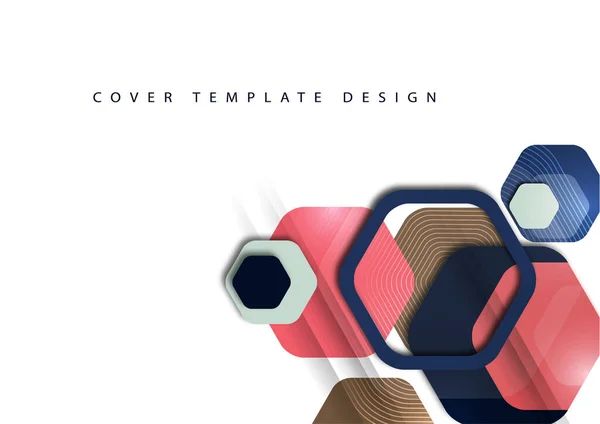 丸みを帯びた色の六角形の概要背景 ビジネスプレゼンテーションテンプレート 現代の幾何学的デザイン ベクターイラスト — ストックベクタ