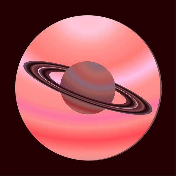 Икона Планеты Сатурн Открывается Иллюминатора Космический Дизайн Векторная Иллюстрация Плоском — стоковый вектор