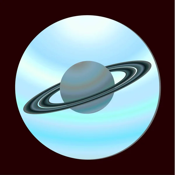 Icono Del Planeta Saturno Vista Desde Ojo Buey Diseño Espacial — Archivo Imágenes Vectoriales