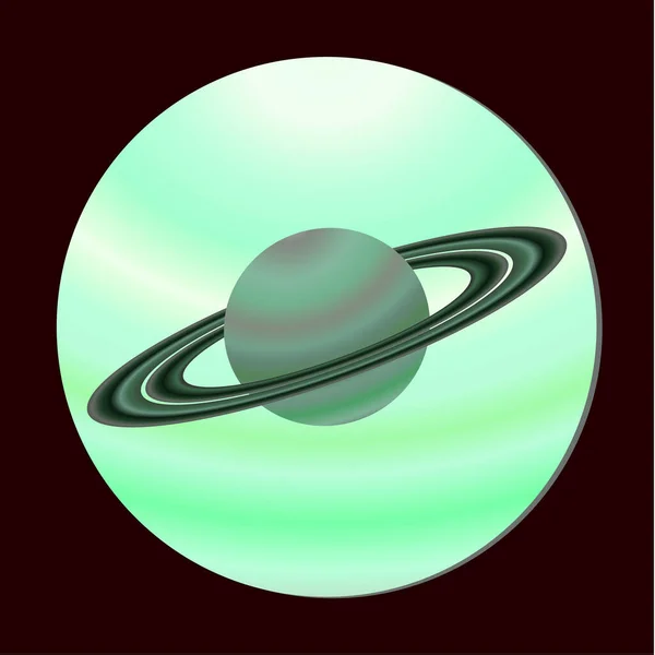 Die Ikone Des Planeten Saturn Vom Bullauge Aus Gesehen Raumgestaltung — Stockvektor