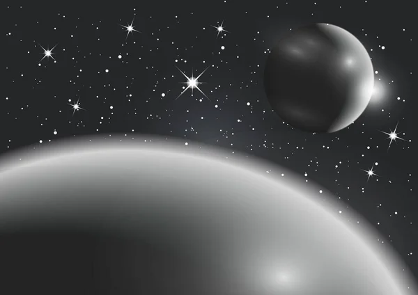 Fondo Fantástico Del Espacio Exterior Con Planetas Cielo Estrellas Ilustración — Archivo Imágenes Vectoriales