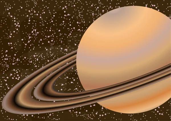 Pianeta Saturno Con Una Fascia Asteroidi Stellato Sfondo Spazio Colorato — Vettoriale Stock