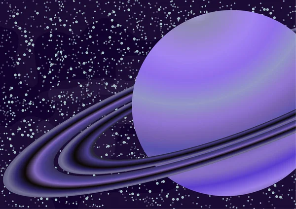 Asteroit Kuşaklı Satürn Gezegeni Tasarımınız Için Yıldızlı Renkli Bir Alan — Stok Vektör