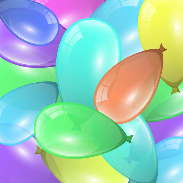 Belle Conception Fond Festive Avec Beaucoup Ballons Colorés Élément Décor — Image vectorielle