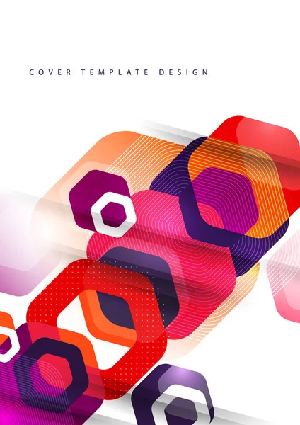 Abstract Background Rounded Colored Hexagons Business Presentation Template Modern Geometric — Stock Vector