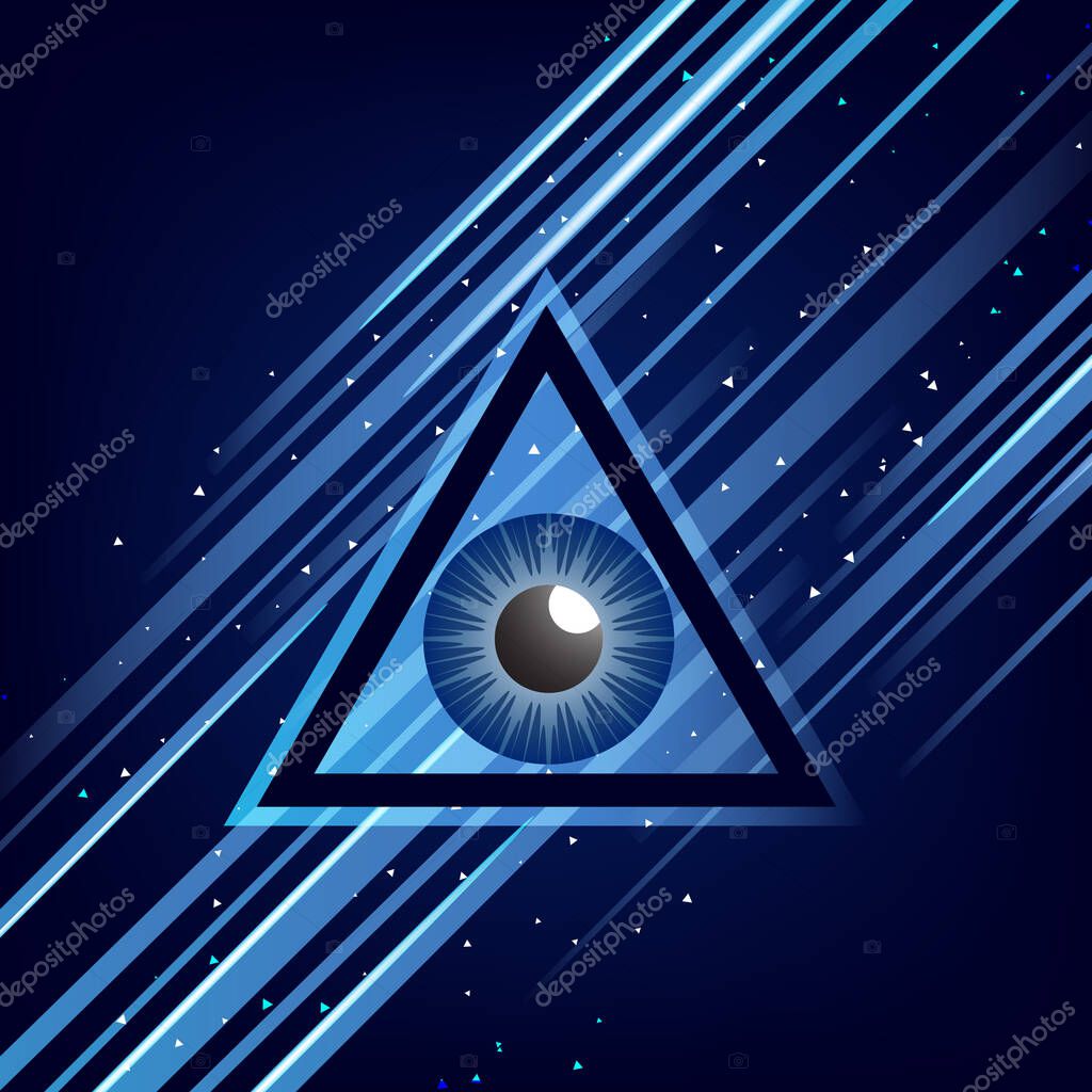 The symbol of the all-seeing eye of God. Modern creative design. Vector illustration.