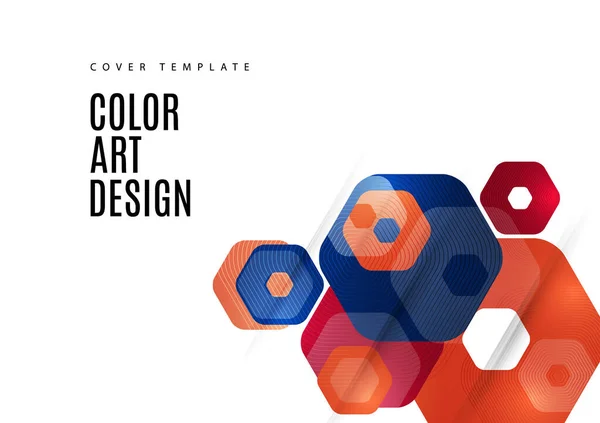 Fundo Abstrato Brilhante Hexágonos Multicoloridos Arredondados Modelo Apresentação Negócios Design — Vetor de Stock