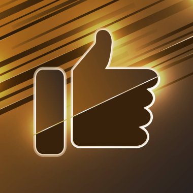 Parlak renkli çizgili, arka plandaki simge gibi başparmak yukarı simgesi. Yaratıcı tasarımın için vektör illüstrasyonu.