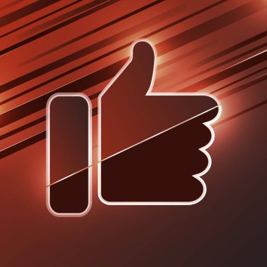 Parlak renkli çizgili, arka plandaki simge gibi başparmak yukarı simgesi. Yaratıcı tasarımın için vektör illüstrasyonu.