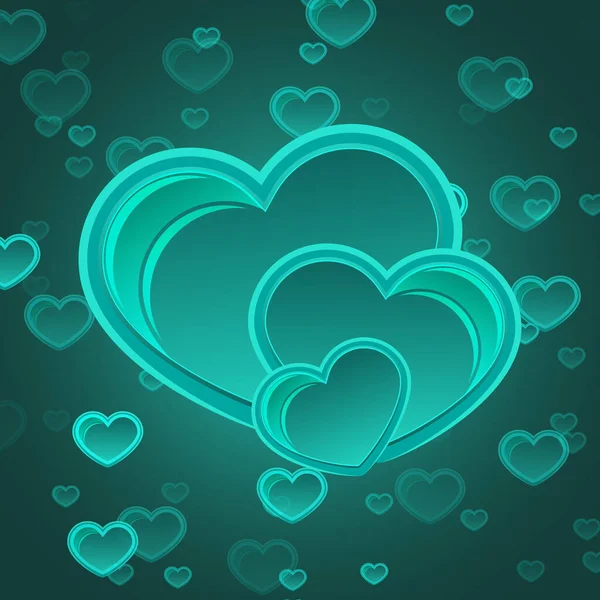 Coeur Déclaration Amour Carte Postale Félicitations Pour Saint Valentin Joyeux — Image vectorielle