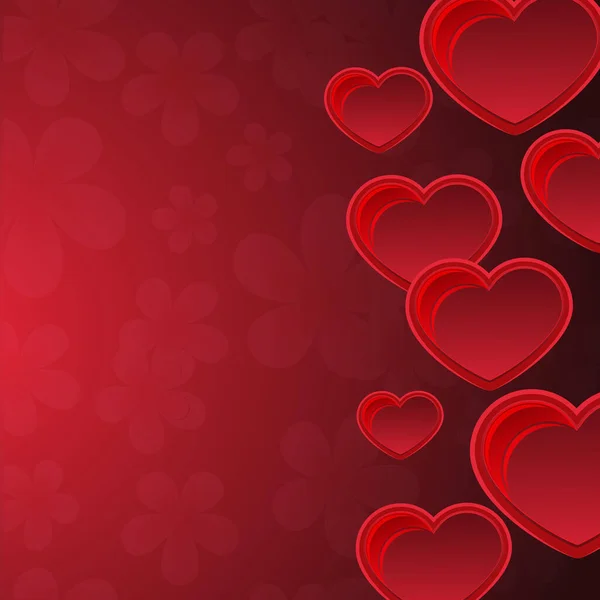 Coeur Fleurs Félicitations Déclaration Amour Carte Postale Illustration Vectorielle Pour — Image vectorielle
