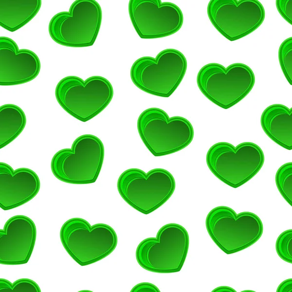 Modèle Sans Couture Coeur Vert Vif Pour Votre Design Illustration — Image vectorielle