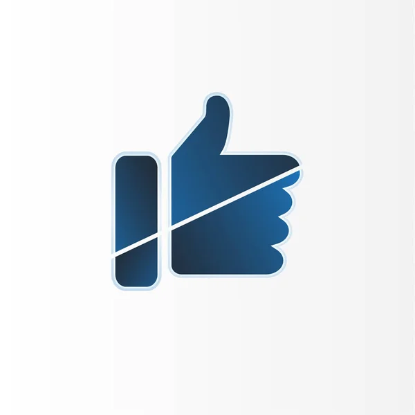 Daumen Hoch Hand Vektor Symbol Für Webseiten Sozialer Netzwerke Und — Stockvektor