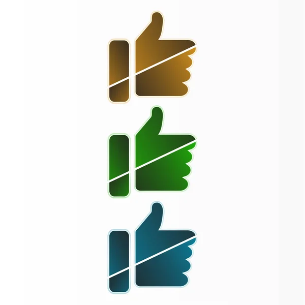 Daumen Hoch Hand Vektor Symbol Für Webseiten Sozialer Netzwerke Und — Stockvektor
