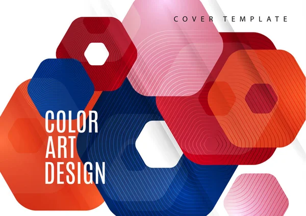 Fundo Abstrato Hexágonos Coloridos Arredondados Modelo Apresentação Negócios Design Geométrico — Vetor de Stock