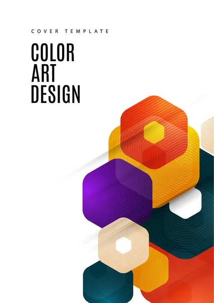 Fond Abstrait Hexagones Couleur Arrondie Modèle Présentation Entreprise Design Géométrique — Image vectorielle