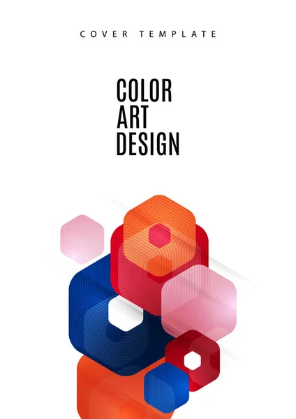 Fundo Abstrato Hexágonos Coloridos Arredondados Modelo Apresentação Negócios Design Geométrico — Vetor de Stock