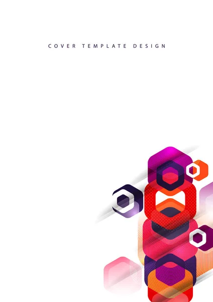 Абстрактный Фон Округлых Цветных Шестиугольников Шаблон Бизнес Презентации Современный Геометрический — стоковый вектор