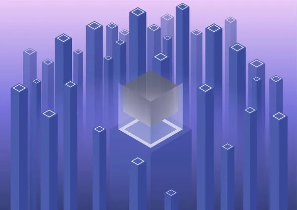 Isometrische Geometrische Patronen Heldere Verticale Blokken Blokjes Perfecte Achtergrond Voor — Stockvector